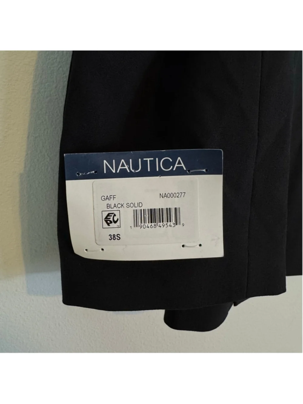 NAUTICA Men's Suit Blazer Modern-Fit Bi-Stretch Solid Black Size 38S